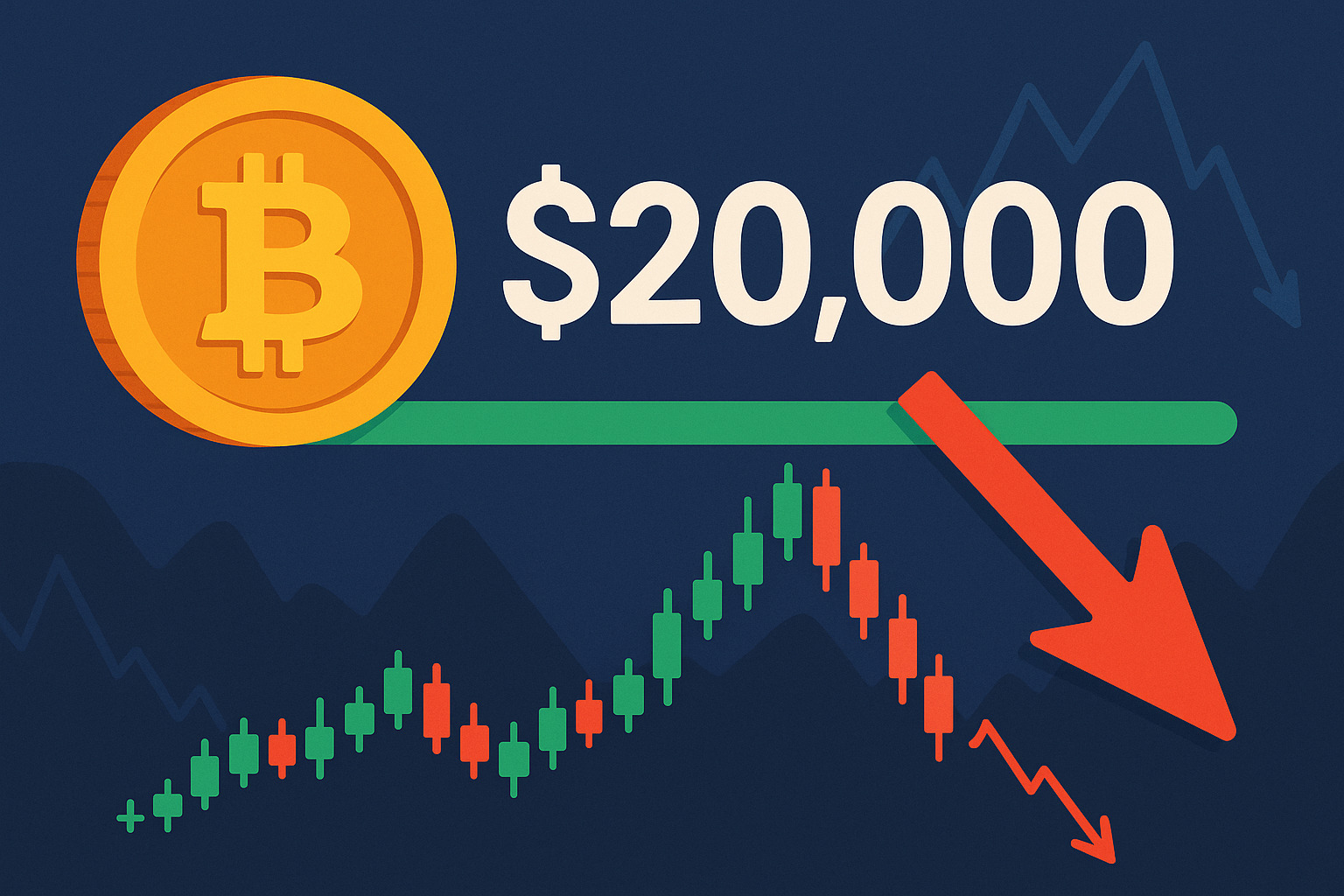 Podpora Bitcoinu na úrovni 20 tisíc dolárov vyzerá slabo, ale profesionálni obchodníci sú neutrálne nastavení Ilustrovaný Bitcoin s hodnotou 20 000 USD
