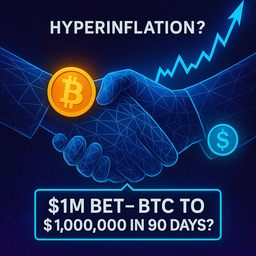 Bývalý technický riaditeľ Coinbase vsadil 2 milióny dolárov na vývoj Bitcoinu Symbolické digitálne podanie rúk na stávku o 1 milión dolárov na rast Bitcoinu na 1 milión USD v priebehu 90 dní, ako predpovedal bývalý CTO Coinbase.