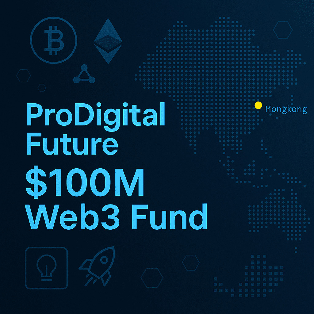 Hongkonský fond plánuje získať 100 miliónov dolárov na krypto investície Ilustrácia hongkonského fondu ProDigital Future s cieľom 100 miliónov dolárov na investície do Web3 startupov v Ázii a globálne.