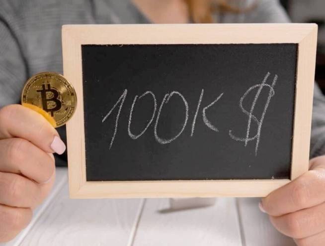 Bitcoin za 100 000. Zdroj: Finbold Bitcoin za 100 000