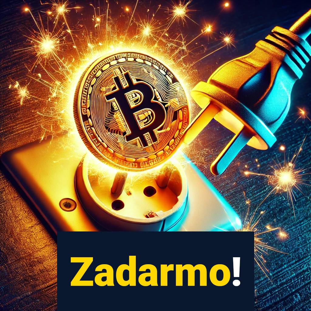 DALL·E 2025-02-24 18.18.18 – A visually striking image representing cryptocurrency mining with free electricity. The image features a golden Bitcoin coin being ‚pulled‘ from an el Zlatá minca Bitcoinu vyťahovaná zo žiariacej elektrickej zásuvky, symbolizujúca ťažbu kryptomien s bezplatnou elektrinou.