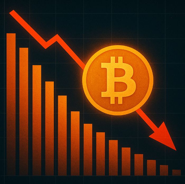 Príjmy ťažiarov kryptomeny BTC klesajú. Zdroj: chatgpt.com Príjmy ťažiarov kryptomeny BTC klesajú. Zdroj: chatgpt.com