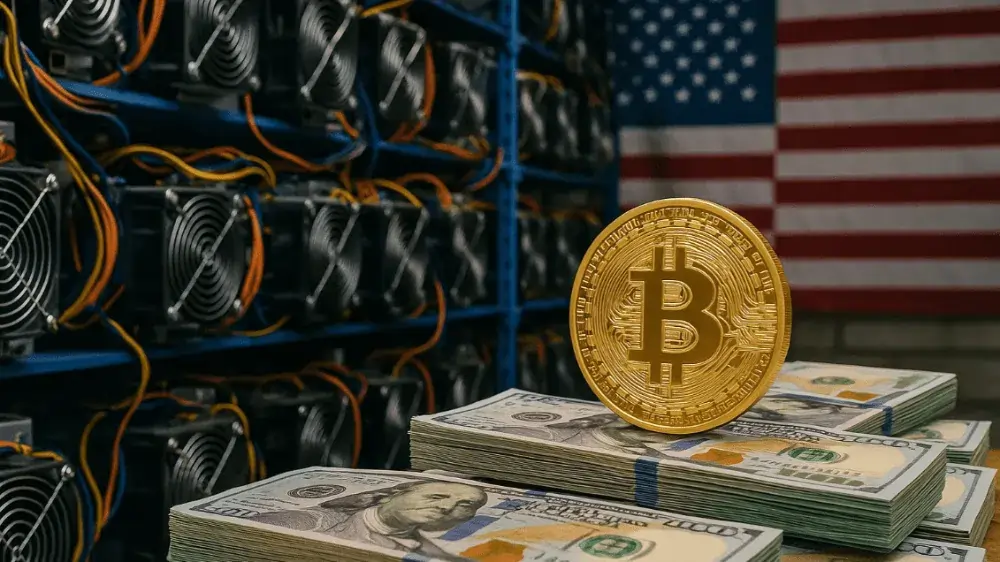 USA ovláda vyše 30 percent Bitcoin ťažby. Zdroj: sora.chatgpt.com USA ovláda vyše 30 percent Bitcoin ťažby