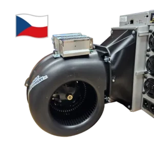 Externí ventilátor připojený k ASIC mineru pro efektivní chlazení