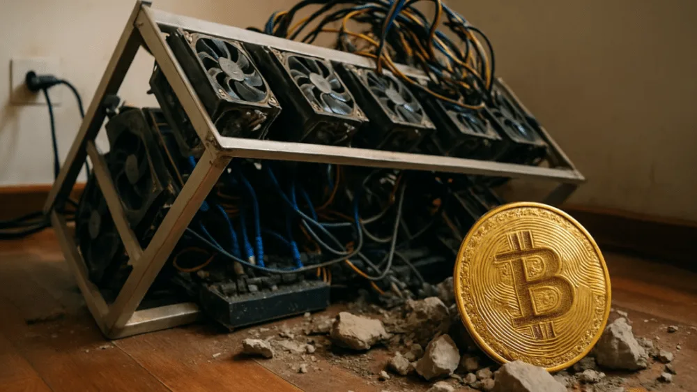 Bitcoin zaznamenal pokles náročnosti ťažby. Zdroj: sora.chatgpt.com Bitcoin zaznamenal pokles náročnosti ťažby