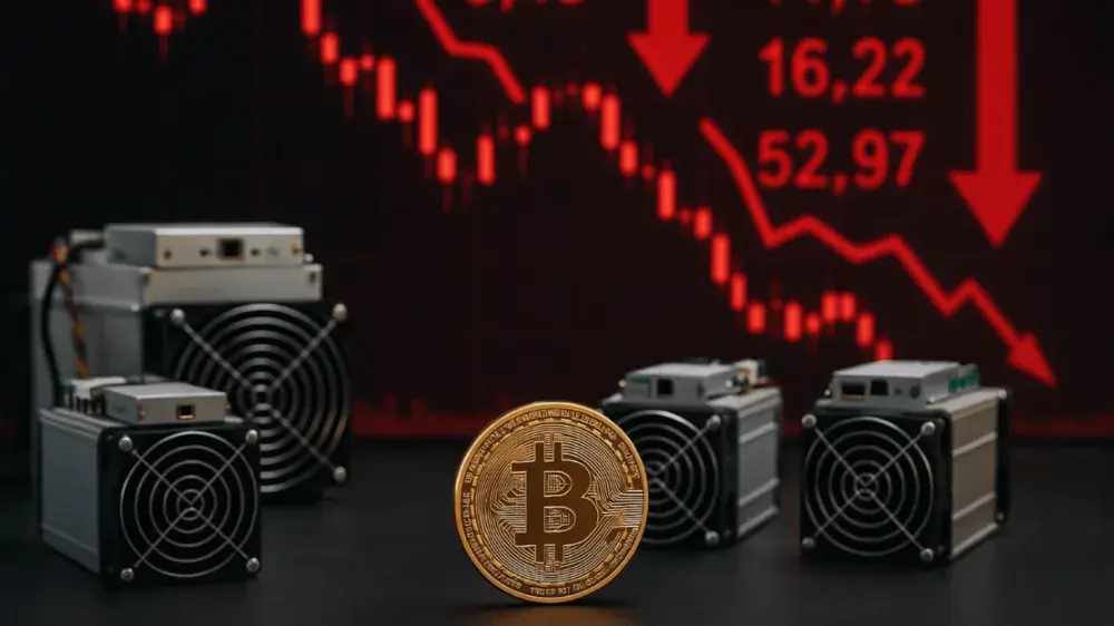 Těžba Bitcoinu utrpěla snížení zisku. Zdroj: sora.chatgpt.com Těžba Bitcoinu utrpěla snížení zisku