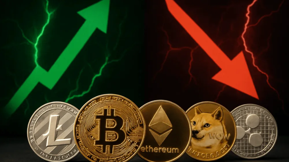 Kryptomeny na križovatke. Zdroj: sora.chatgpt.com Kryptomeny na križovatke