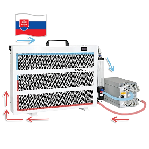 Hydro chladič 12 kWh určený na chladenie a odvod tepla z minera