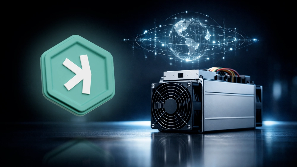 Těžba kryptoměny Kaspa moderní mining zařízení Zdroj: sora.chatgpt.com + úprava Těžba kryptoměny Kaspa moderní mining zařízení