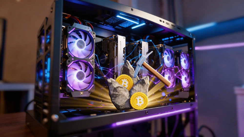 GPU mining a ťažba kryptomien v roku 2026 Zdroj: magnific.com + uprava Moderné grafické karty používané na GPU mining a ťažbu kryptomien v technologickom prostredí blockchain siete