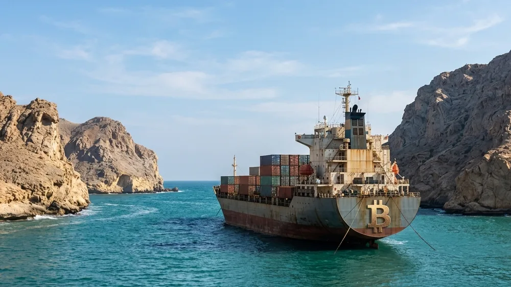 Bitcoin a Hormuz. Zdroj: gemini.google.com Bitcoin a Hormuz