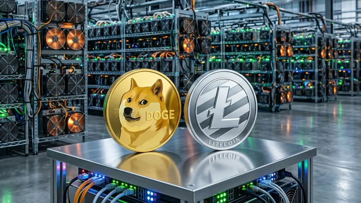 Ťažba Dogecoin a Litecoin. Zdroj: gemini.google.com Ťažba Dogecoin a Litecoin