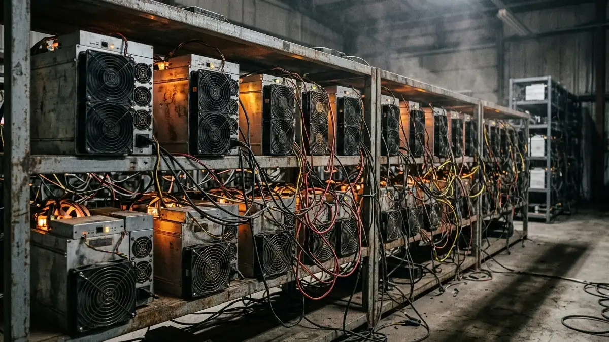 Bitcoin a stres ťažiarov. Zdroj: gemini.google.com Bitcoin a stres ťažiarov