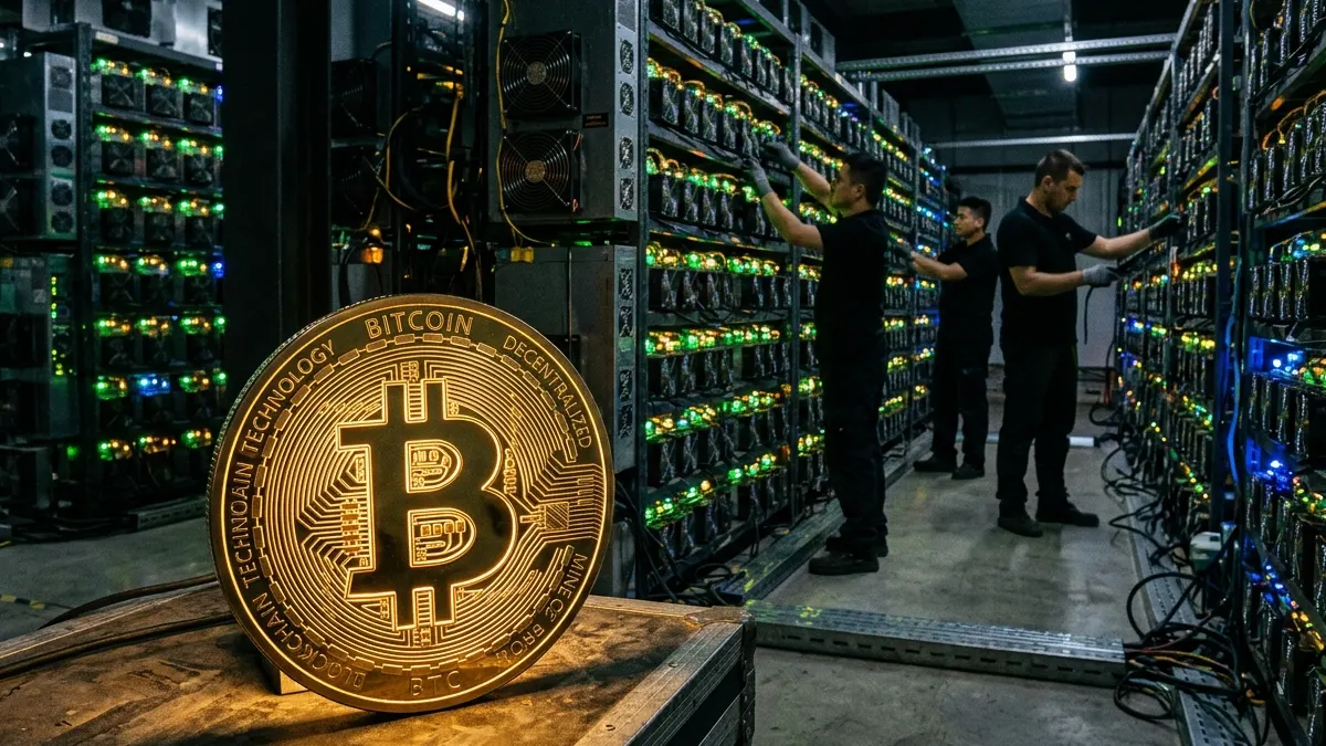 Bitcoin a ťažobné akcie. Zdroj: gemini.google.com Bitcoin a ťažobné akcie